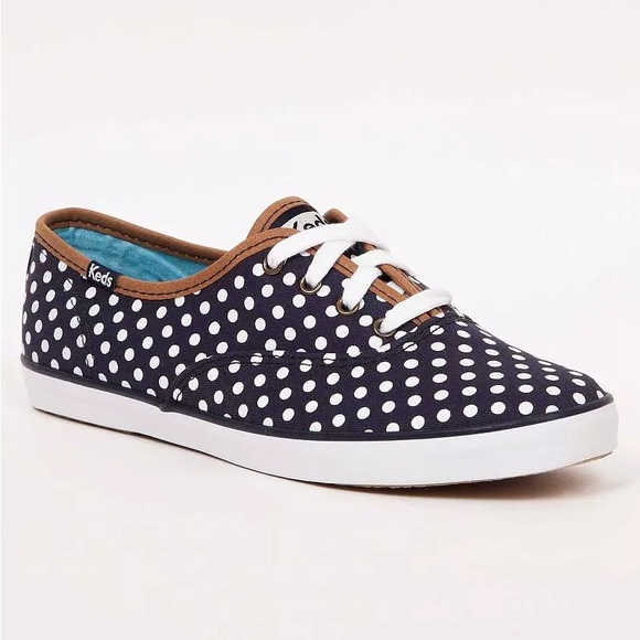Navy Polka Dot Women's Sneakers